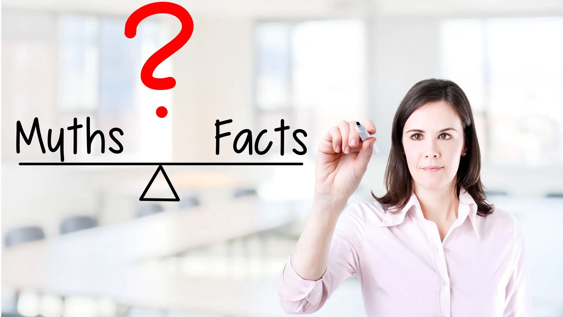 professional woman balancing myths and facts